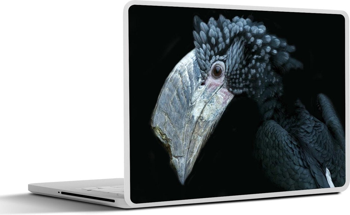 Laptop sticker - 10.1 inch -  een zwarte neushoornvogel