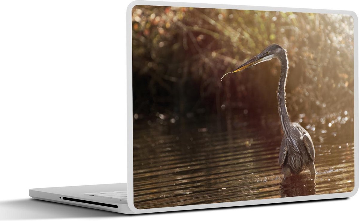 Laptop sticker - 10.1 inch - Jagende blauwe reiger