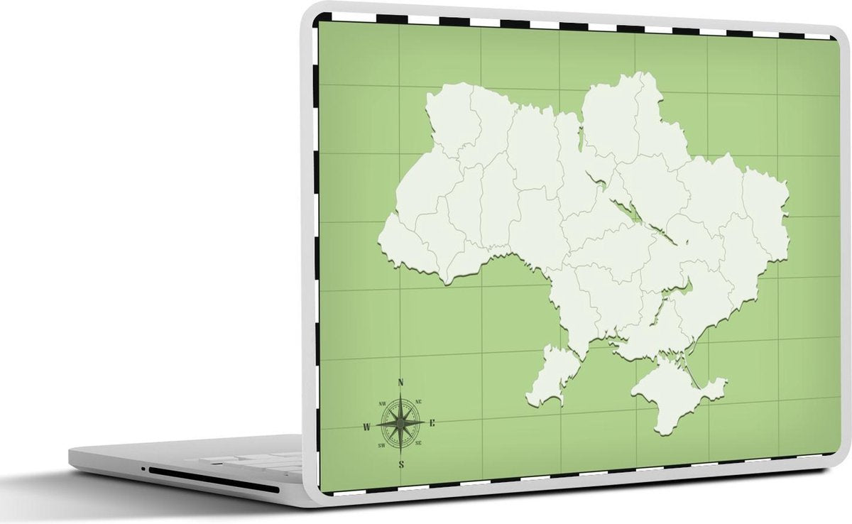 Laptop sticker - 10.1 inch - Illustratie van Oekraïne groene achtergrond