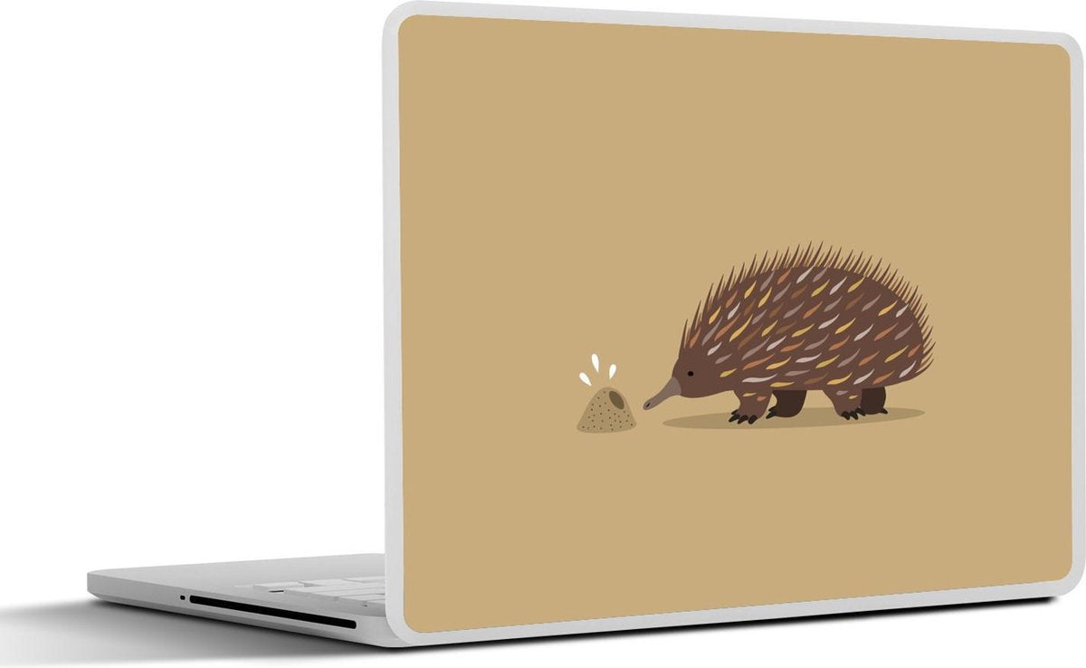 Laptop sticker - 10.1 inch - Illustratie van een mierenegel voor een bruine achtergrond