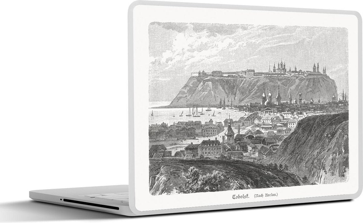 Laptop sticker - 10.1 inch - Illustratie van een luchtfoto van Tjoemen in Rusland