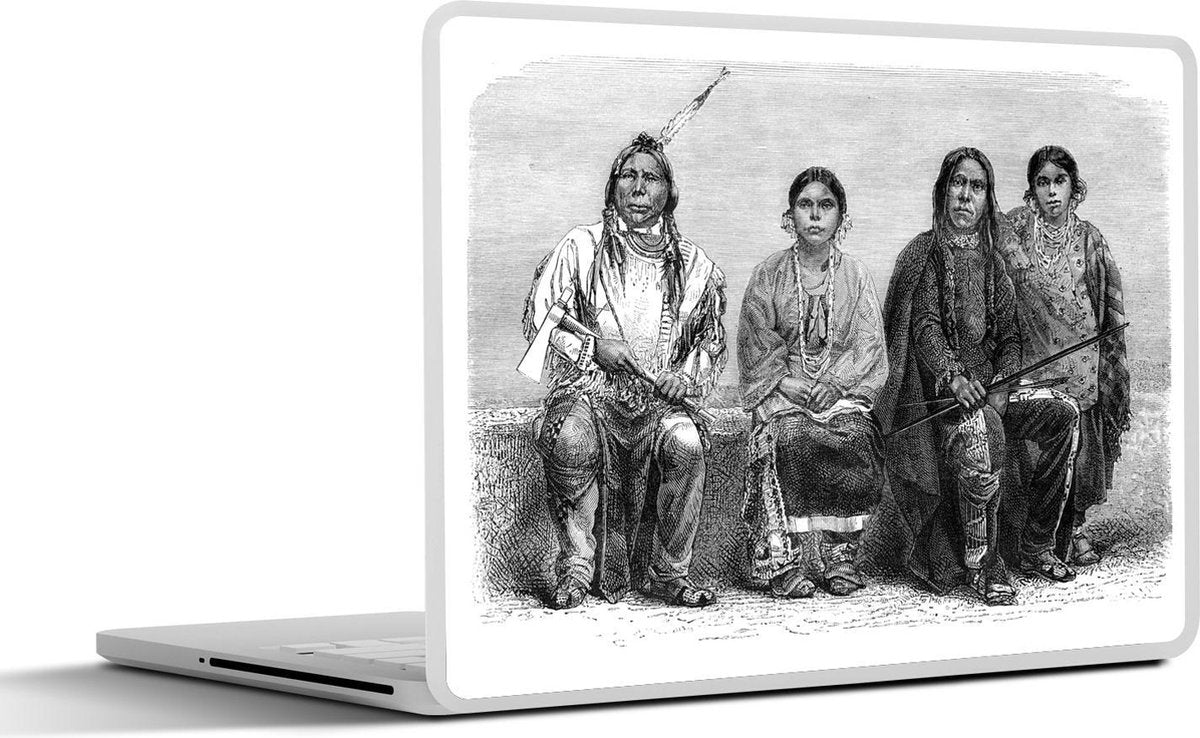 Laptop sticker - 10.1 inch - Illustratie van oorspronkelijke Amerikanen van de Sioux stam