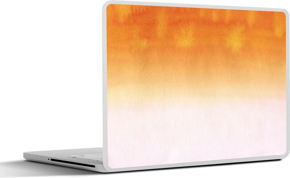 Laptop sticker - 10.1 inch - Abstract werk gemaakt van waterverf en een oranje kleuroverloop