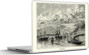Laptop sticker - 10.1 inch - Illustratie van uitzicht vanuit Thessaloniki in Griekenland