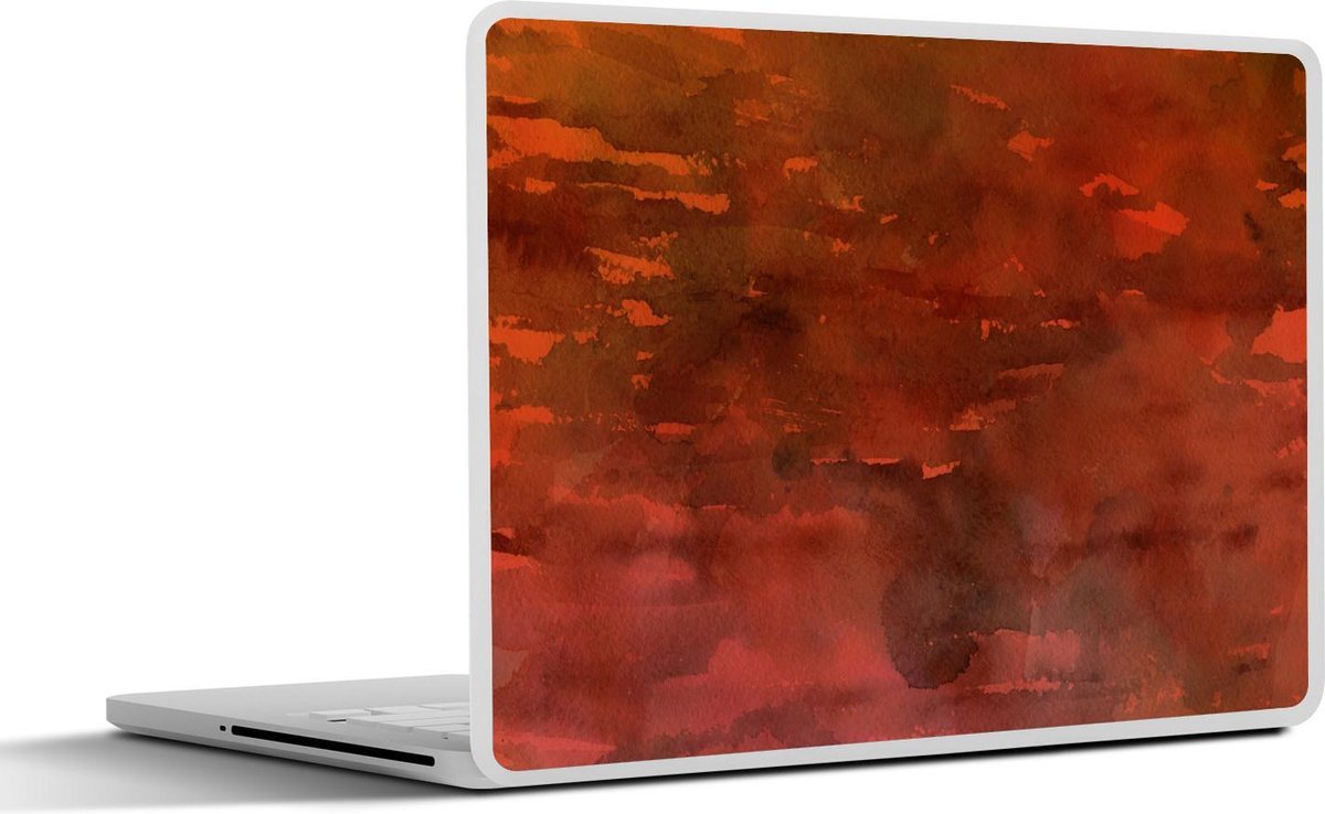 Laptop sticker - 10.1 inch - Abstract kunstwerk gemaakt met waterverf en donkerrode tinten
