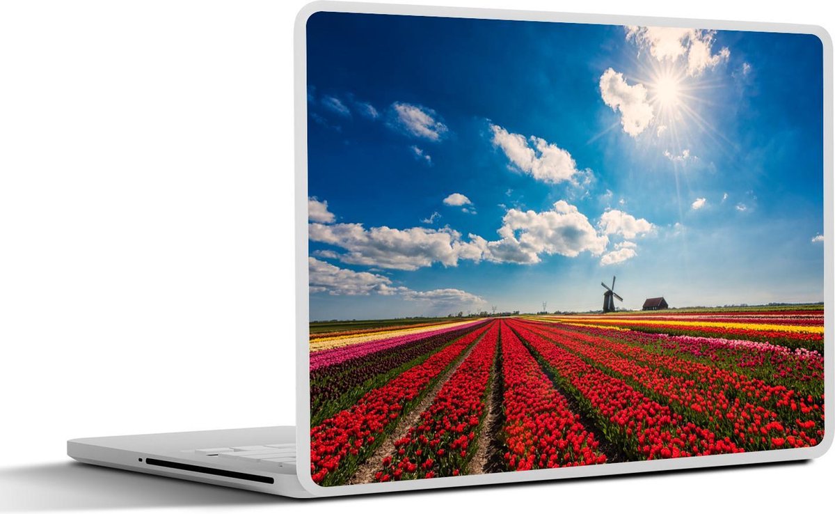 Laptop sticker - 10.1 inch - Indrukwekkend tulpenveld in Nederland