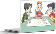 Laptop sticker - 10.1 inch - Illustratie van tekenende kinderen