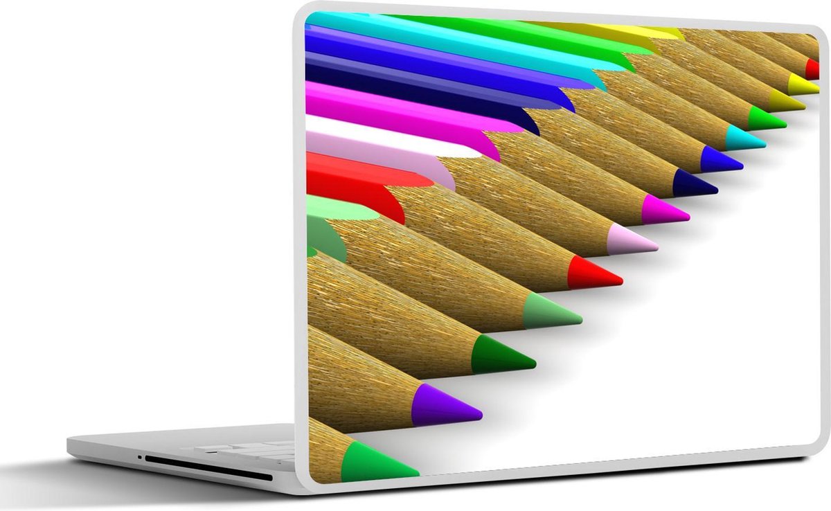 Laptop sticker - 10.1 inch - 3d afbeelding met kleurrijke potloden