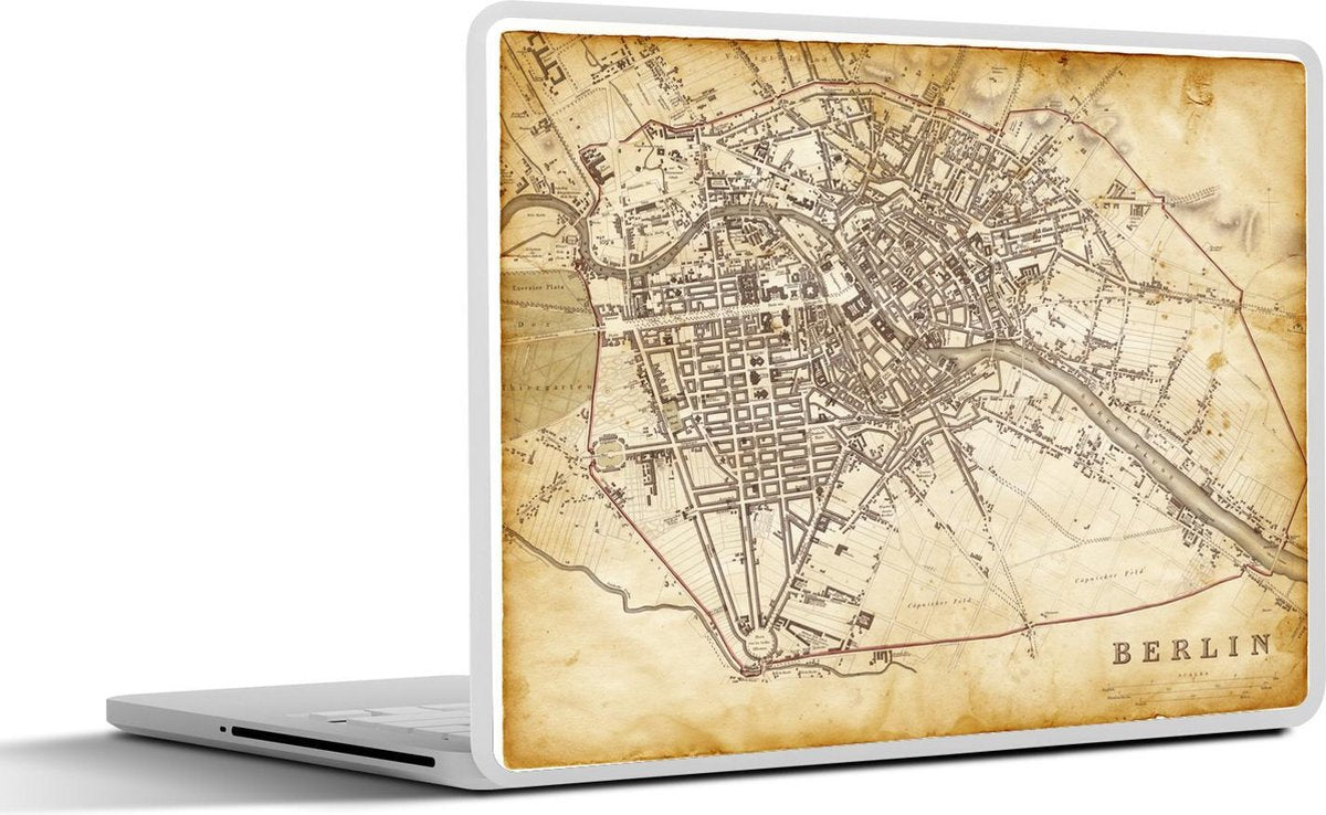 Laptop sticker - 10.1 inch - Illustratie van een oude kaart van Berlijn