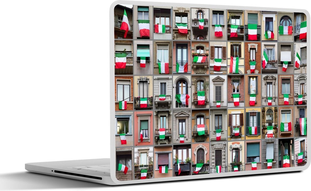 Laptop sticker - 10.1 inch - Italiaanse vlaggen in Milaan