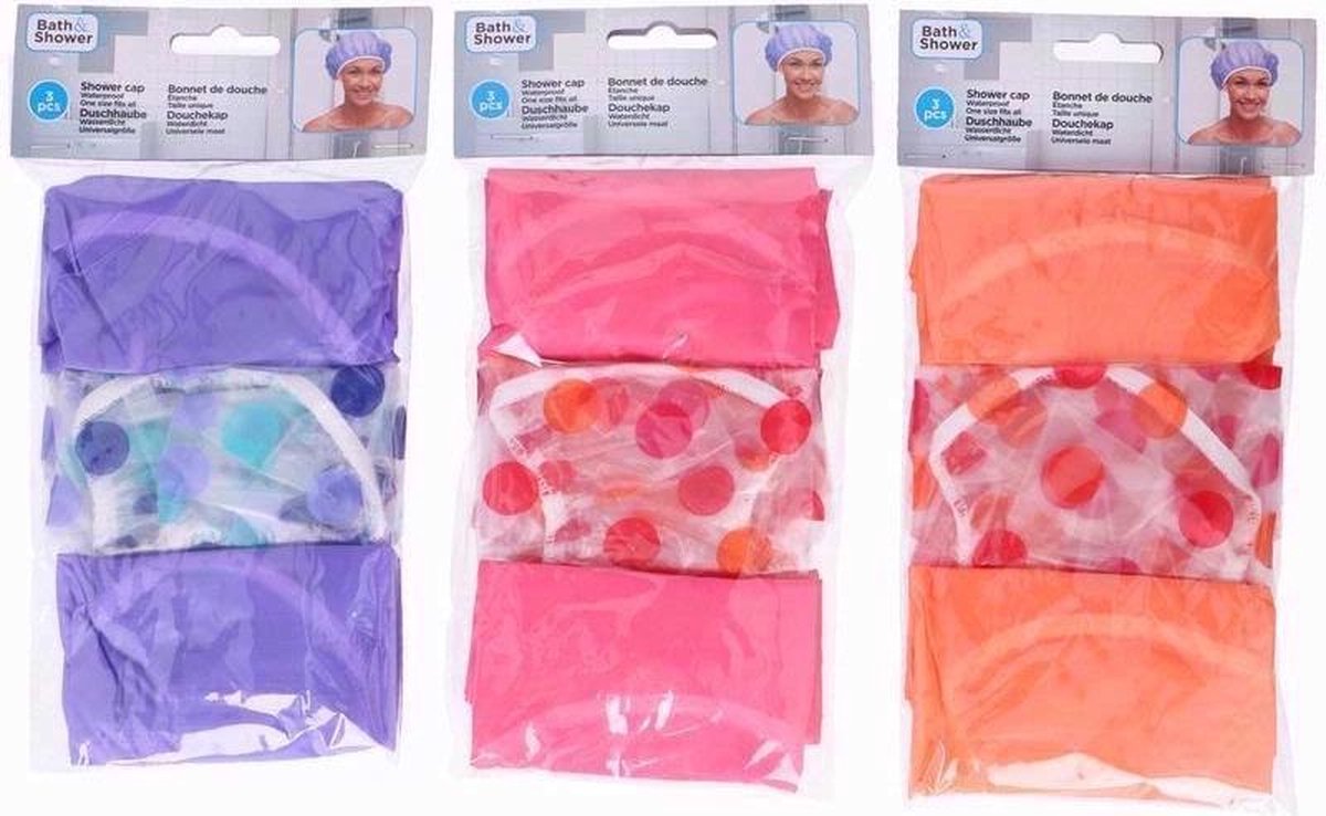 Proclaims & Ikoop douche muts/cap shower cap 3 stuks