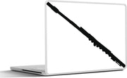 Laptop sticker - 10.1 inch - Illustratie van het silhouet van een dwarsfluit in zwart-wit