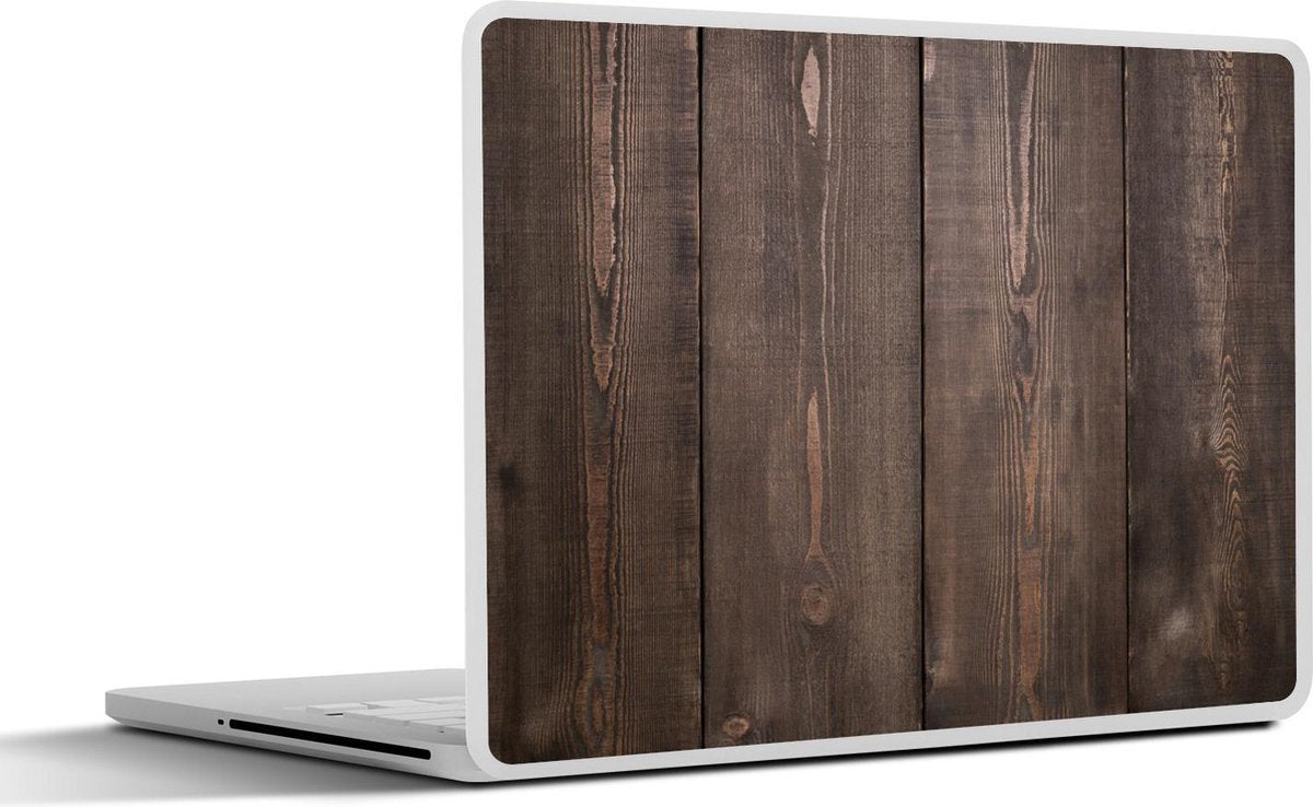 Laptop sticker - 10.1 inch - Achtergrond van donkere en verticale planken