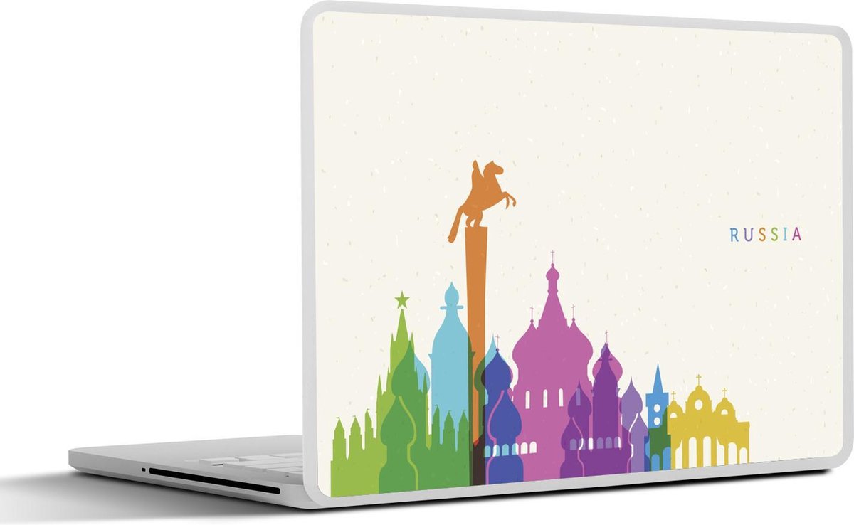 Laptop sticker - 10.1 inch - Illustratie van een kleurrijke skyline van Rusland