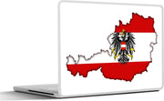 Laptop sticker - 10.1 inch - Illustratie van Oostenrijk in de kleur van de vlag