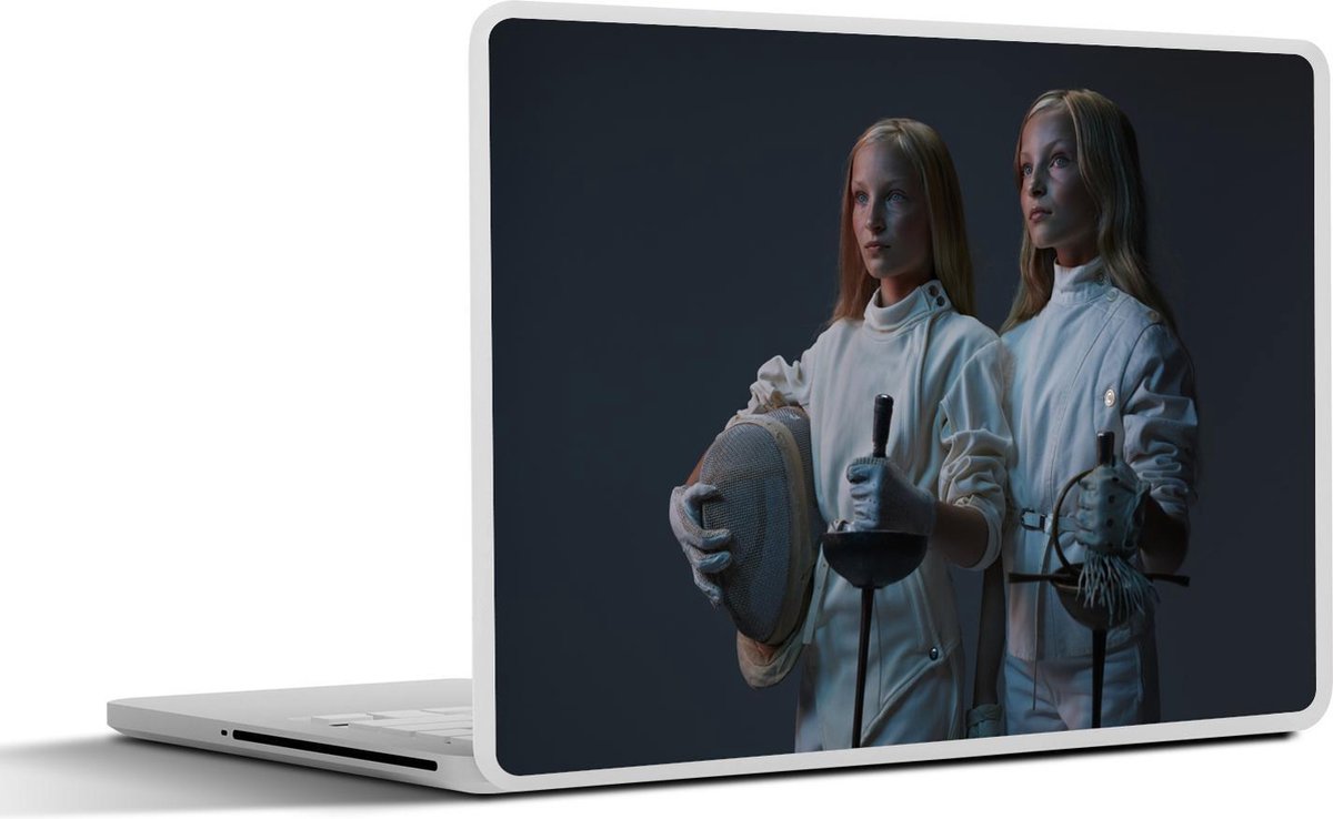 Laptop sticker - 10.1 inch -  twee meisjes in schermkleding