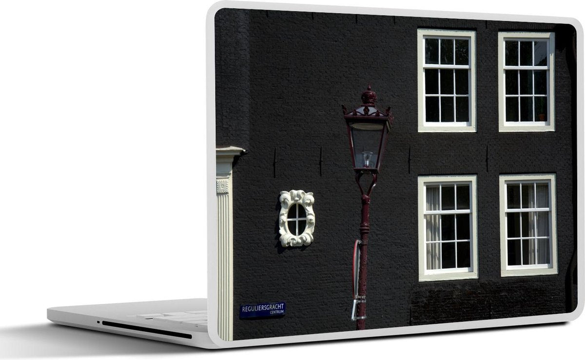 Laptop sticker - 10.1 inch - Amsterdam - Architectuur - Donker