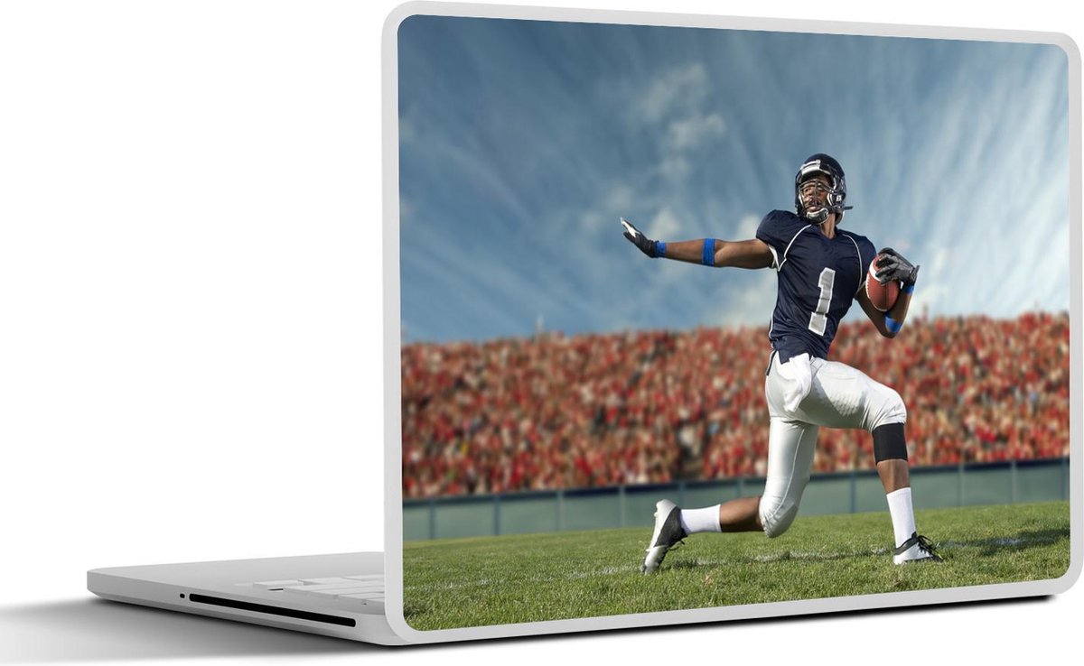 Laptop sticker - 10.1 inch - American Football speler in het stadion