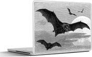 Laptop sticker - 10.1 inch - Illustratie van vier vleermuizen in de lucht in zwart-wit