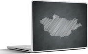 Laptop sticker - 10.1 inch - Illustratie van een kaart van Mongolië op een krijtbord
