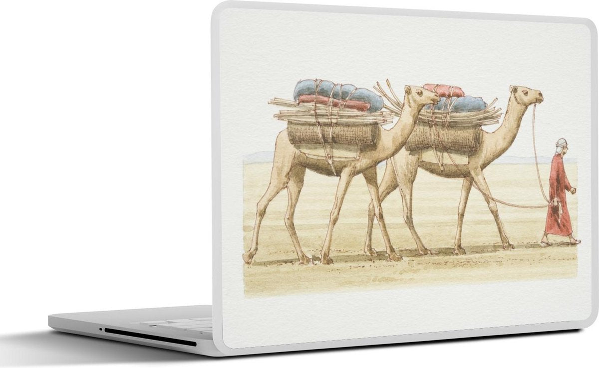 Laptop sticker - 10.1 inch - Illustratie van twee dromedarissen