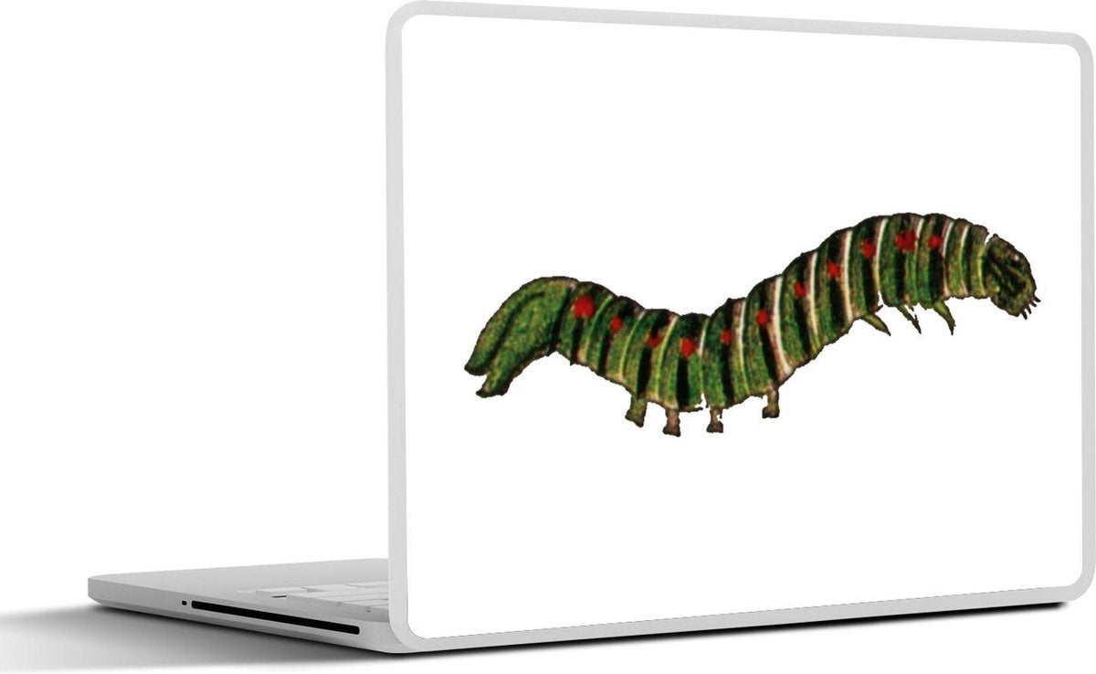 Laptop sticker - 10.1 inch - Illustratie van een groen met rode vlinder