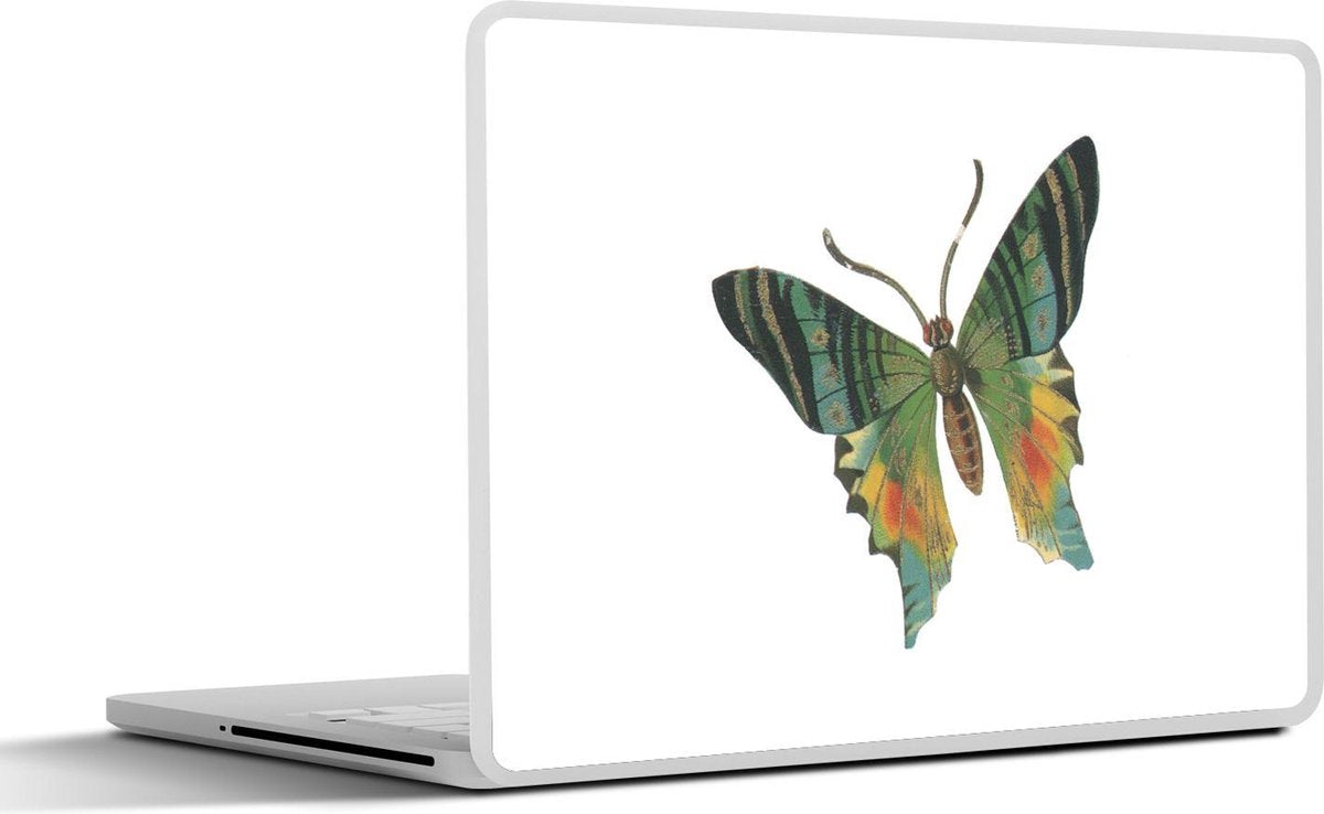 Laptop sticker - 10.1 inch - Illustratie van een vlinder met kleurrijke vleugels