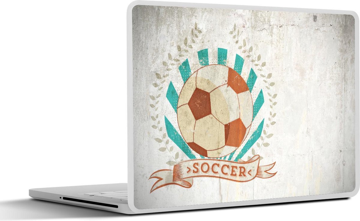 Laptop sticker - 10.1 inch - Illustratie van street art van een voetbal