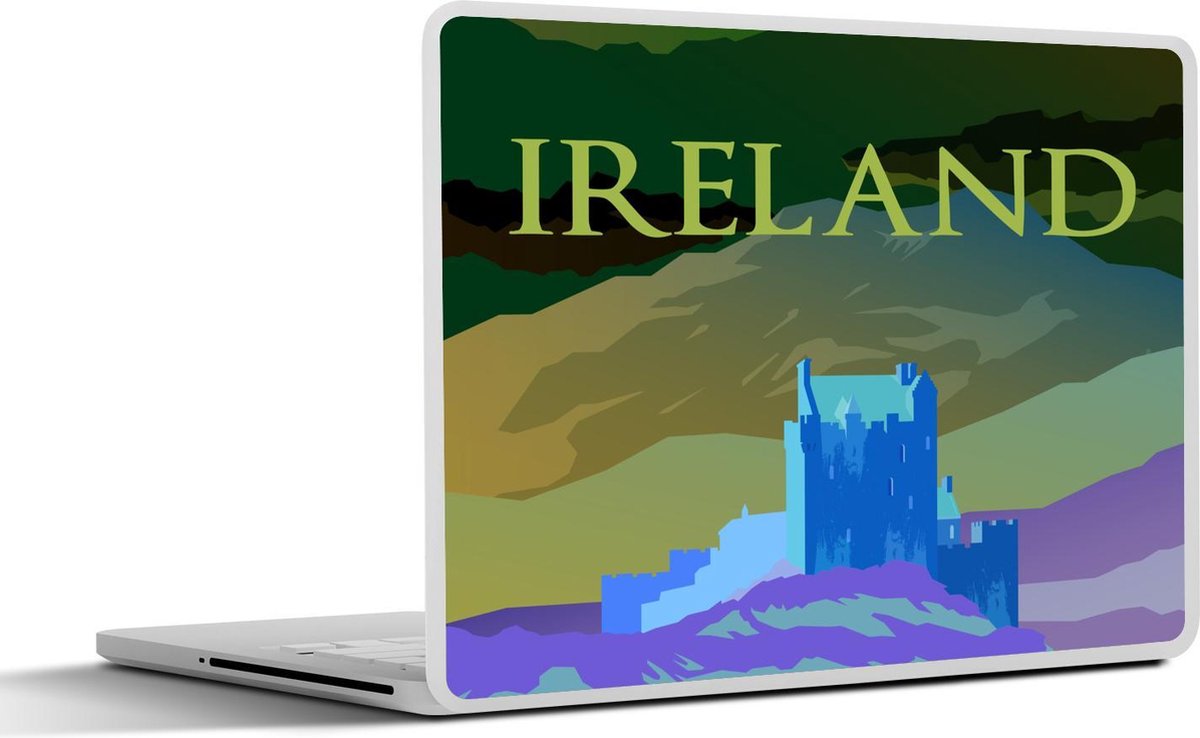 Laptop sticker - 10.1 inch - Illustratie van een kasteel in Ierland