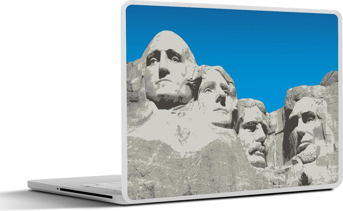 Laptop sticker - 10.1 inch - Illustratie van Mount Rushmore voor een blauwe lucht