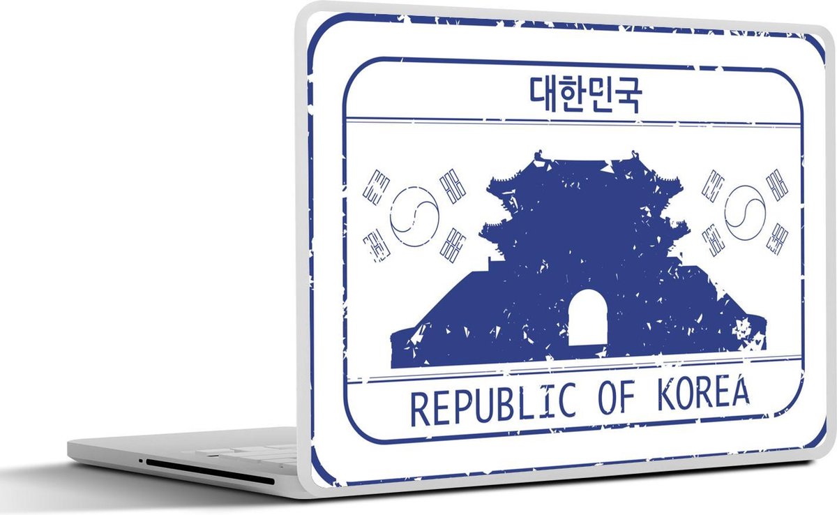 Laptop sticker - 10.1 inch - Illustratie van een stempel uit Seoul
