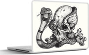 Laptop sticker - 10.1 inch - Illustratie van een cobra in een schedel