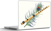 Laptop sticker - 10.1 inch - Illustratie van een dwarsfluit voor een veer