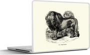 Laptop sticker - 10.1 inch - Illustratie van twee Kaapse Leeuwen