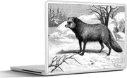 Laptop sticker - 10.1 inch - Illustratie van een poolvos in een sneeuwlandschap