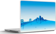 Laptop sticker - 10.1 inch - Illustratie van Tokyo bij een blauwe lucht