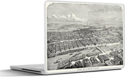 Laptop sticker - 10.1 inch - Illustratie van een luchtfoto van Glasgow in Schotland
