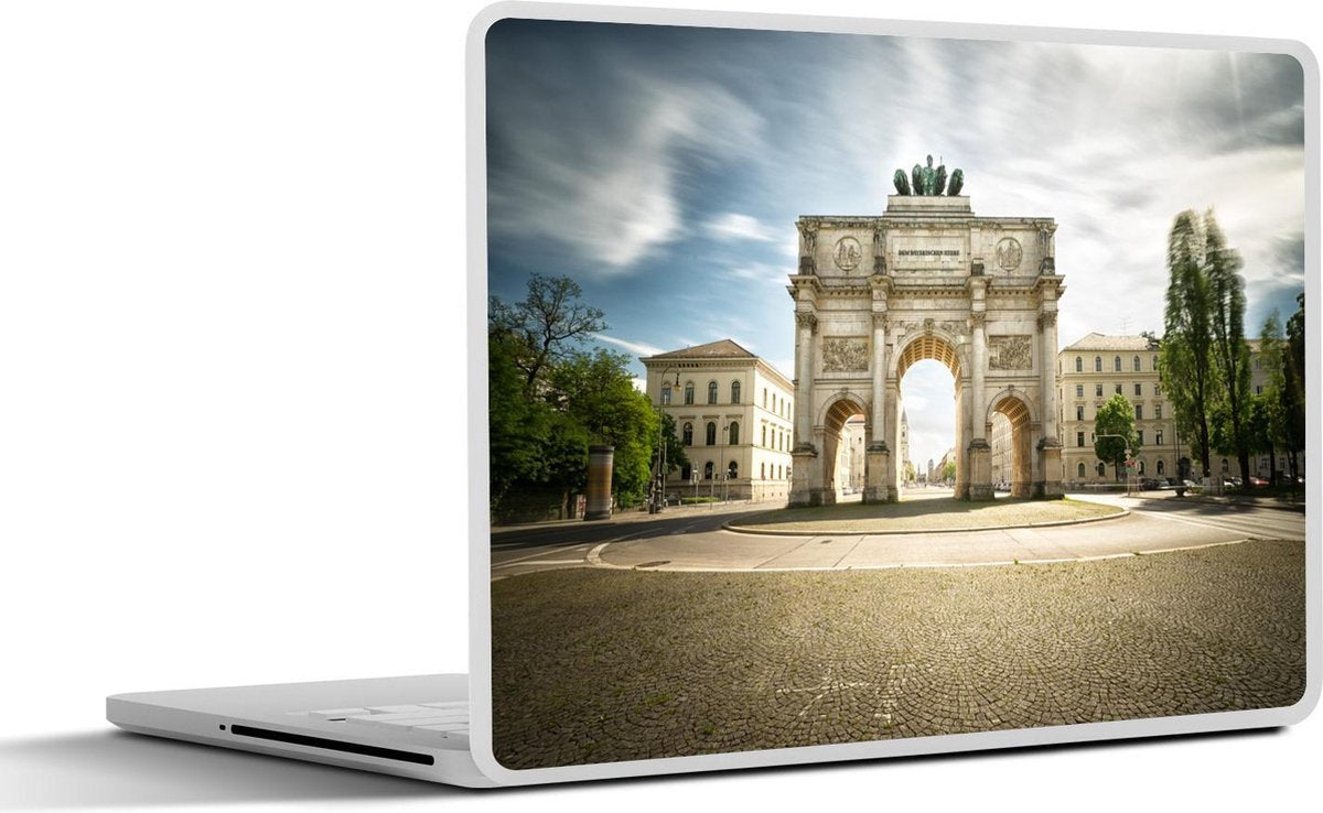 Laptop sticker - 10.1 inch - Indrukwekkende Triomfboog in München tijdens zonsopkomst
