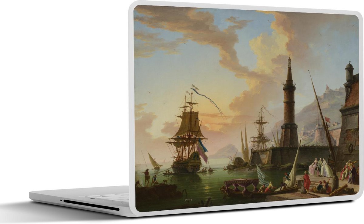 Laptop sticker - 10.1 inch - A seaport - Schilderij van Claude Joseph Vernet