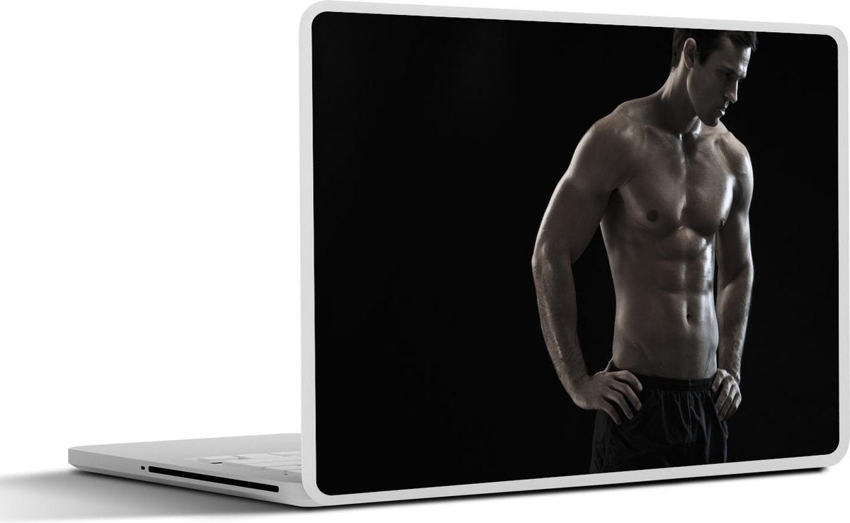 Laptop sticker - 10.1 inch -  een gespierde man