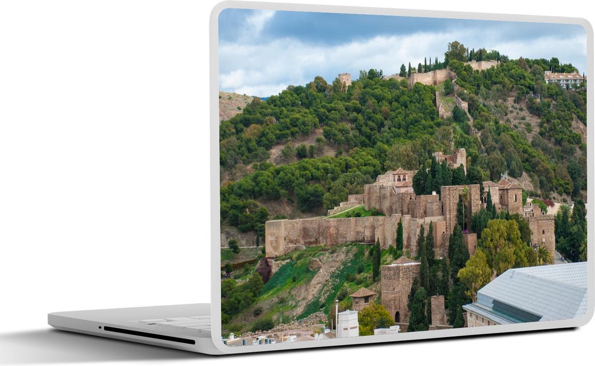 Laptop sticker - 10.1 inch - Alcazaba fort in Malaga tegen de helling