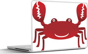 Laptop sticker - 10.1 inch - Illustratie van een rode krab met de scharen omhoog
