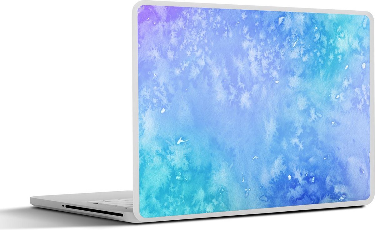 Laptop sticker - 10.1 inch - Abstract kunstwerk gemaakt met waterverf en blauwe met groene kleuren