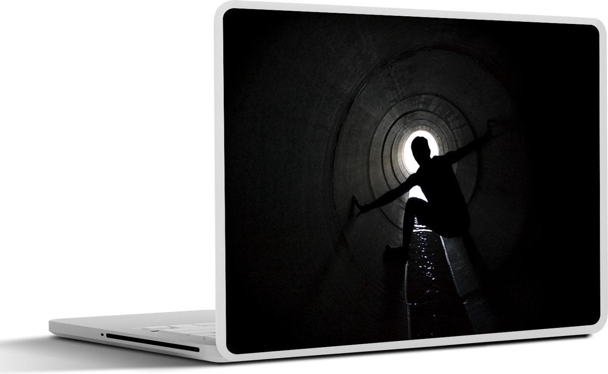 Laptop sticker - 10.1 inch - Acrobatiek in een tunnel