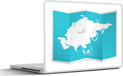 Laptop sticker - 10.1 inch - Illustratie van een gevouwen kaart van Azië