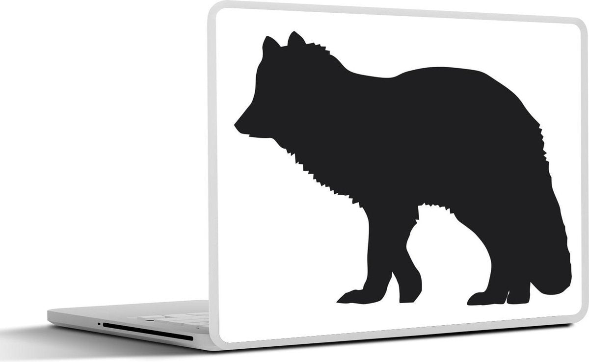 Laptop sticker - 10.1 inch - Illustratie van het silhouet van een poolvos