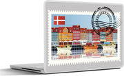 Laptop sticker - 10.1 inch - Illustratie van een postzegel uit Denemarken