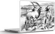 Laptop sticker - 10.1 inch - Illustratie van een drietal Spiesbokken