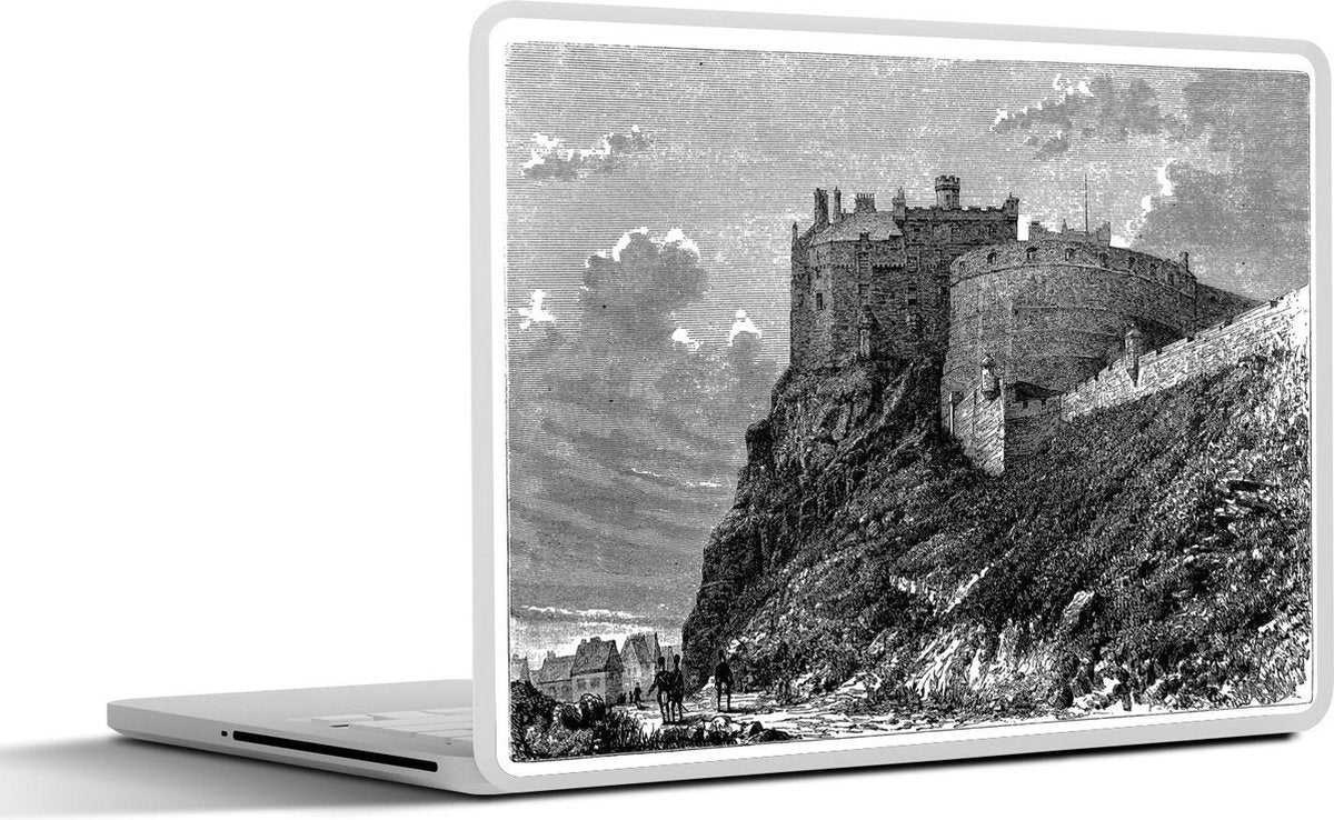 Laptop sticker - 10.1 inch - Illustratie van een kasteel van Edinburgh in Schotland
