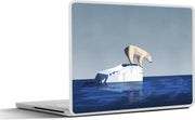 Laptop sticker - 10.1 inch - Illustratie van een ijsbeer op een ijsberg